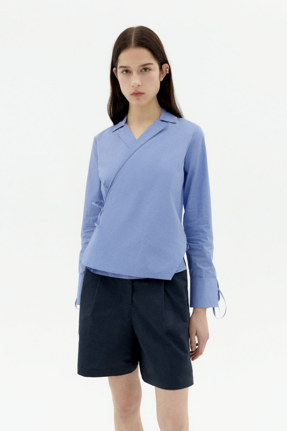 Thinking mu Damen vegan Bluse Lenie Blau
