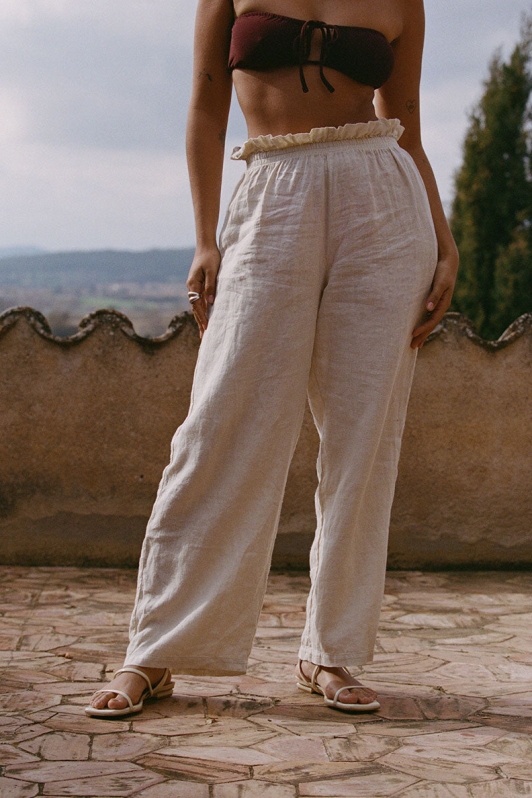 Image of NÃ©nÃ©s dames vegan Broek Camille Ecru/Crème