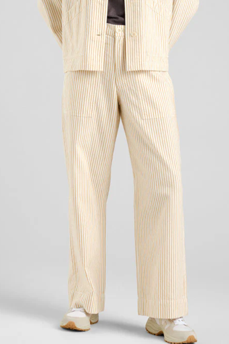 DEDICATED Damen vegan Hose Work Vara Stripe Gelb