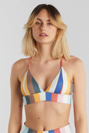 DEDICATED womens vegan Bikini Top Alva Stripes Multicolour