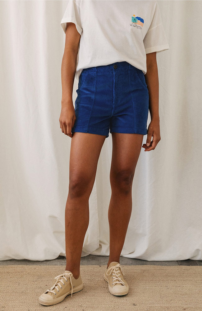 TWOTHIRDS Damen vegan Kurze Rippe Kakadu Ultramarin