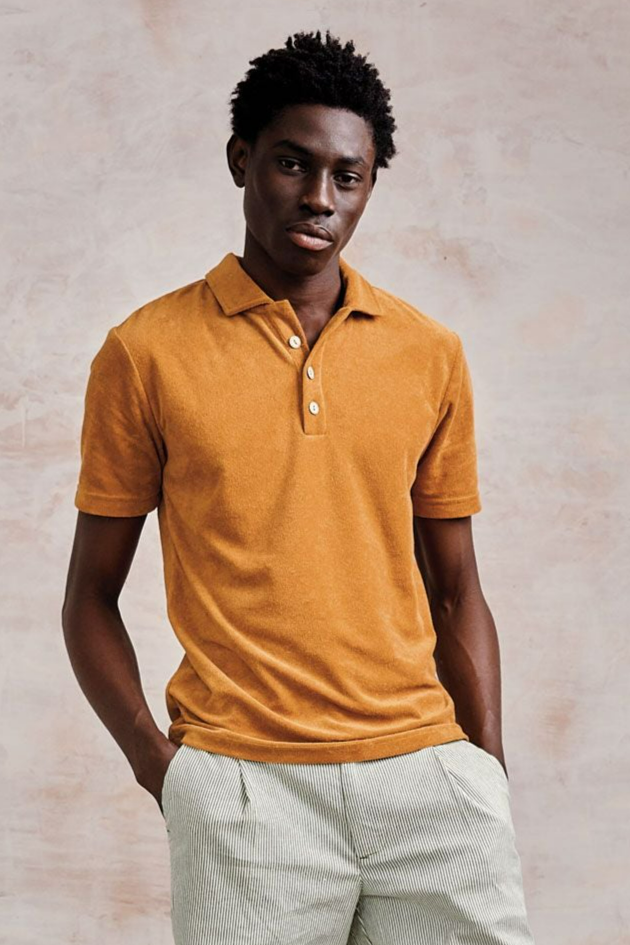 98120 - Herren vegan Polo Ollie Terry Golden Brown