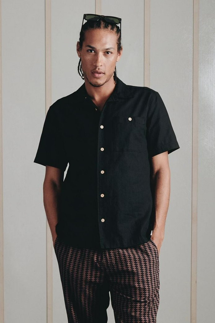 KOMODO Herren vegan Hemd Spindrift Schwarz