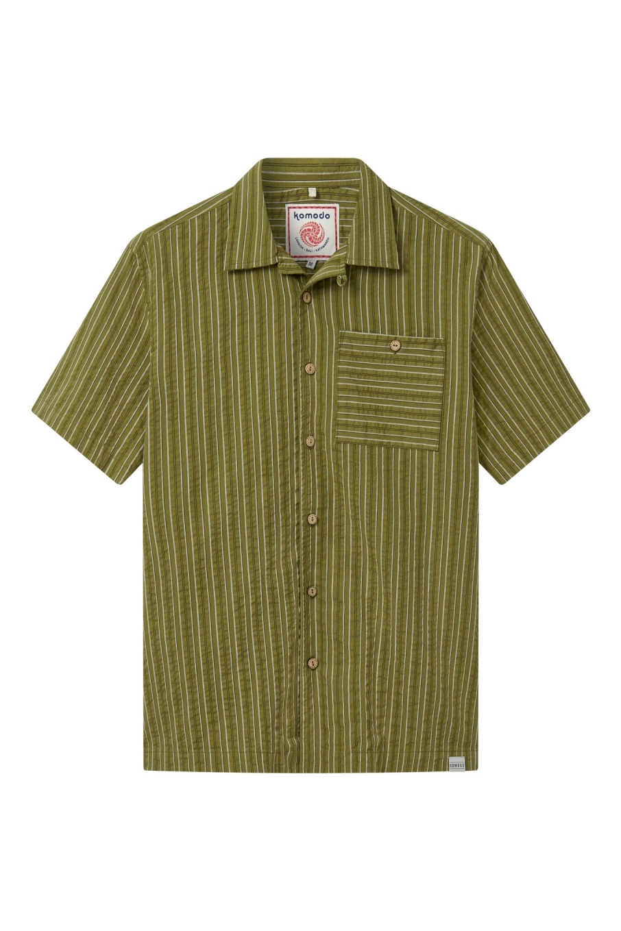 KOMODO Herren vegan Hemd Spindrift Stripe GrÃ¼n