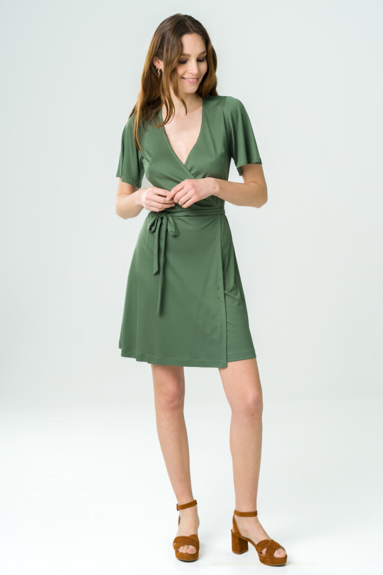 Avani Damen vegan Kleid Akazie GrÃ¼n