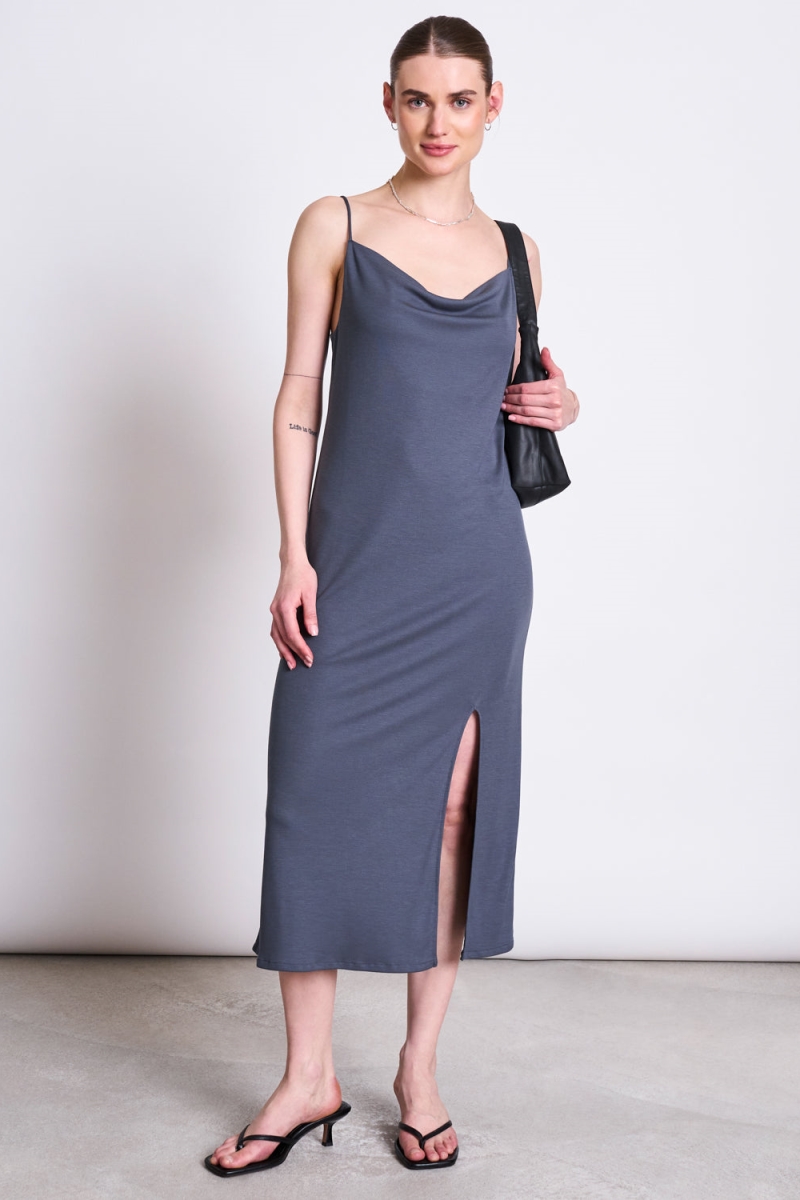 Image of JAN 'N JUNE dames vegan Midi-Jurk Helen Turbulence