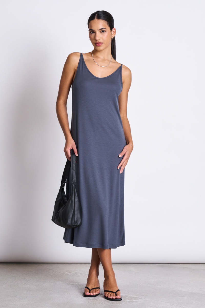 Image of JAN 'N JUNE dames vegan Midi-Jurk Driehoek Turbulence