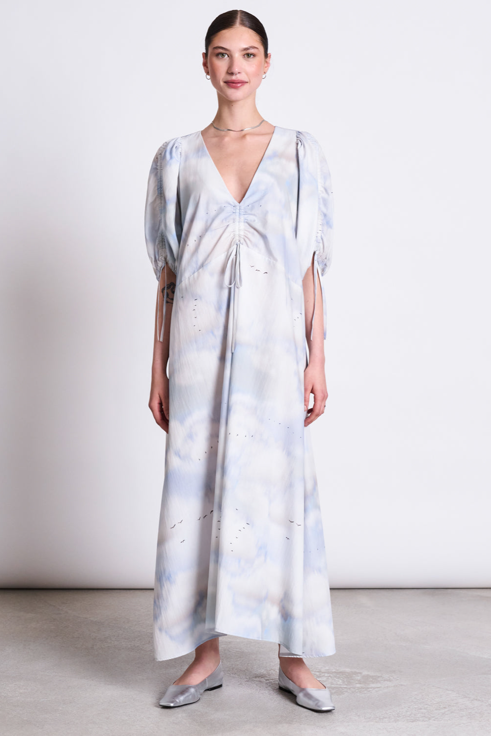 JAN N JUNE JAN 'N JUNE Damen vegan Maxikleid Dans Cloud Print