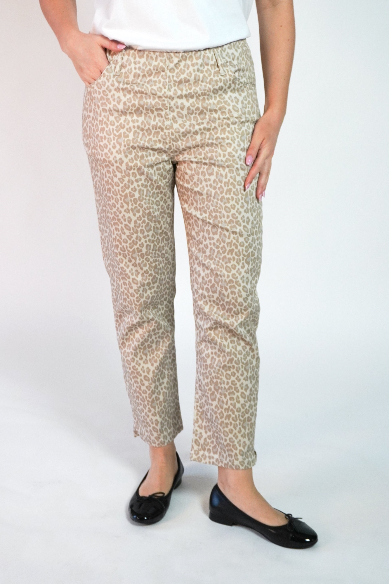 LAURIE Damen vegan Hose Kelly Regular Crop Birch Leopard
