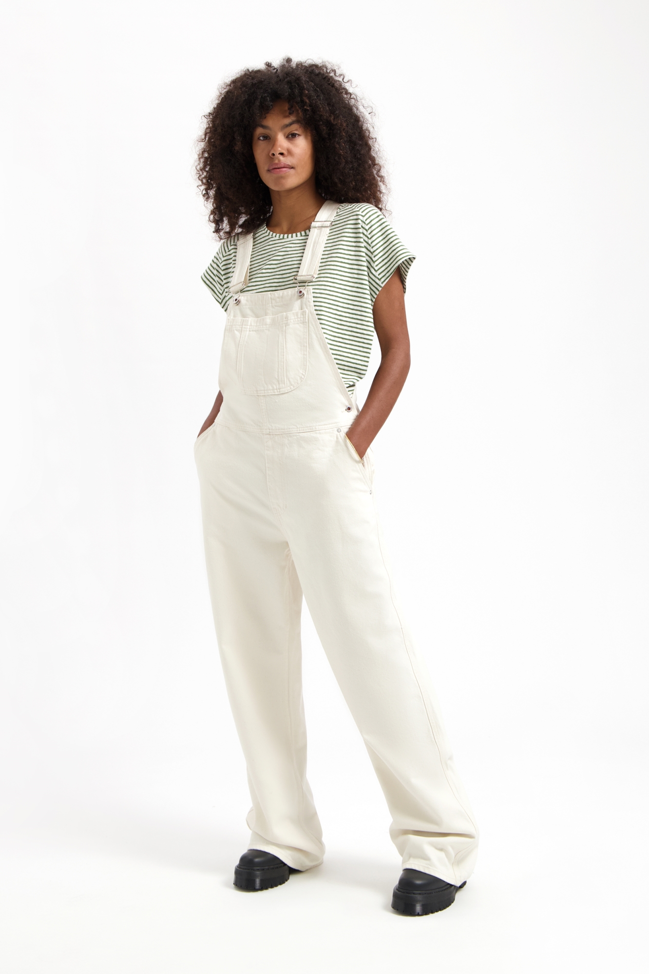 Kuyichi Damen vegan Latzhose Polly NaturweiÃŸ