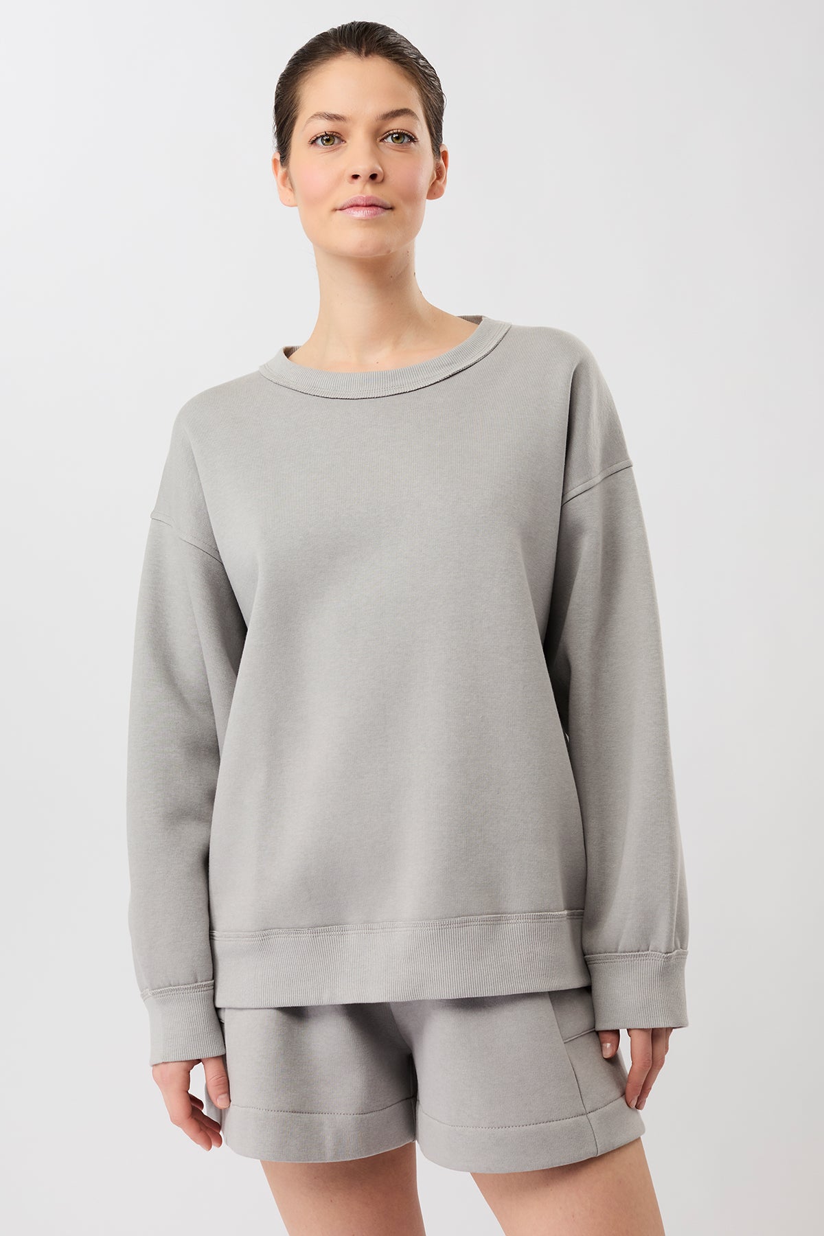 Mandala Damen vegan Sweatshirt Einfach Grau