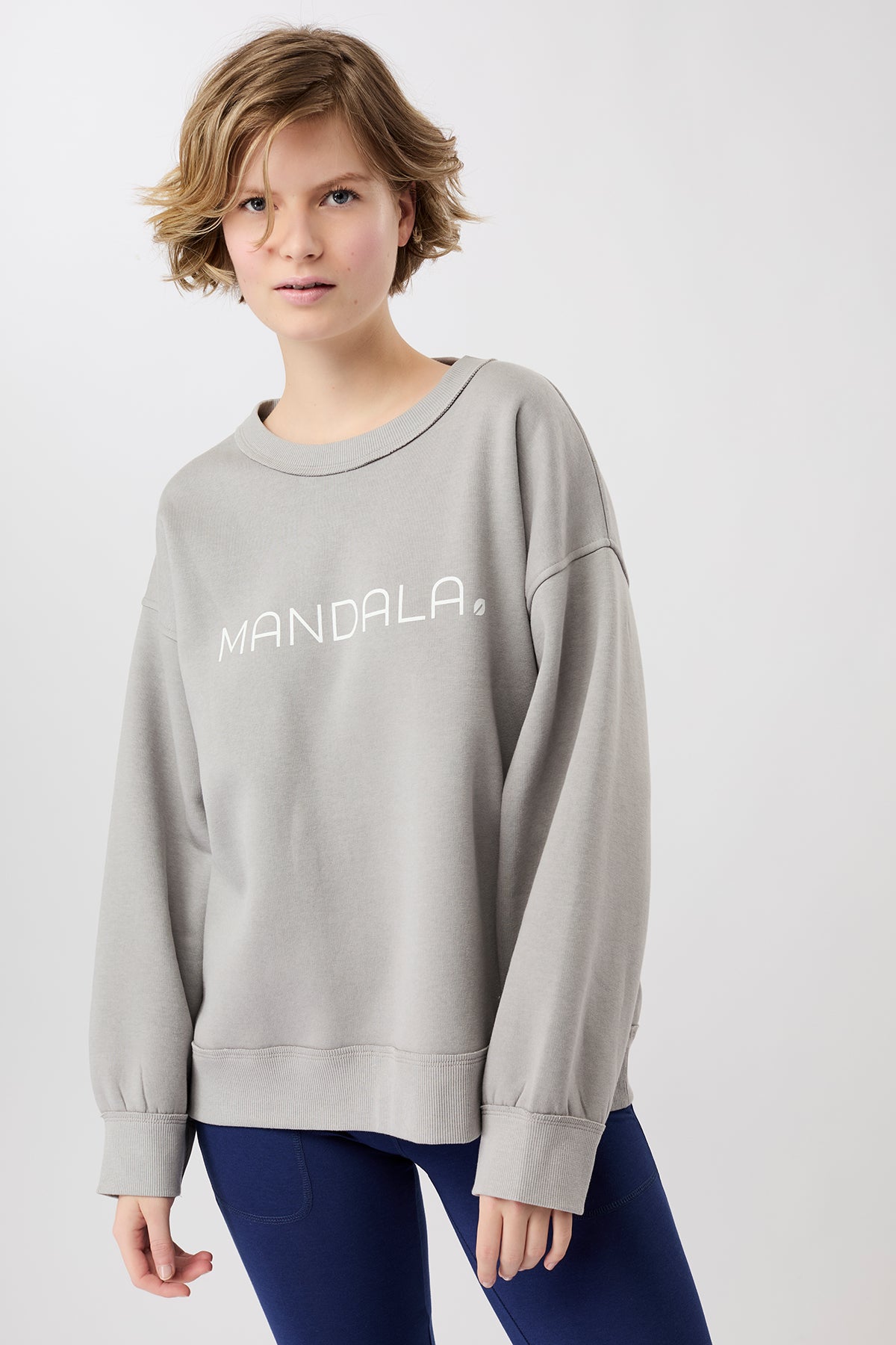 Mandala Damen vegan Pullover Grau