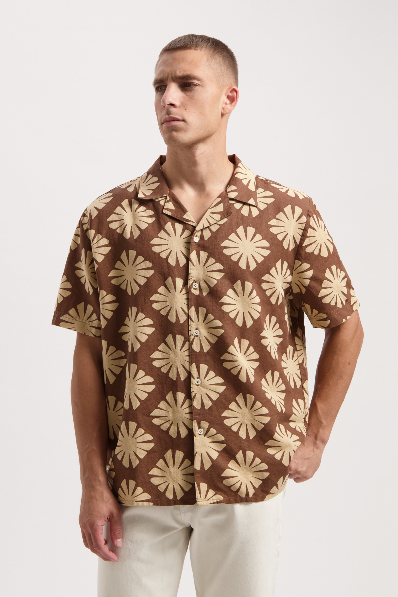 Kuyichi Herren vegan Hemd Bedrucktes Robby Soft Silt