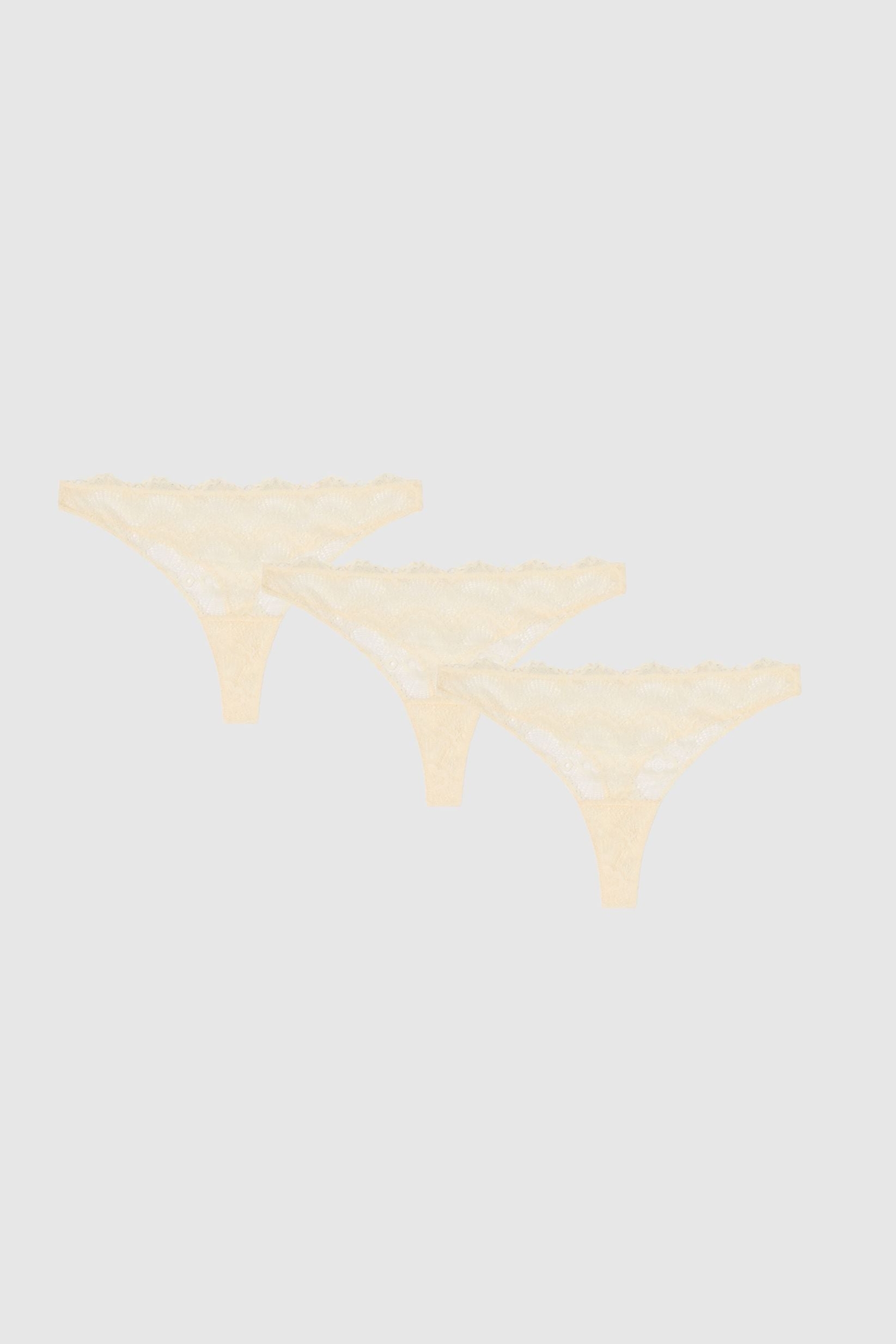 Image of Understatement dames vegan Multipack 3x String Kant Crème