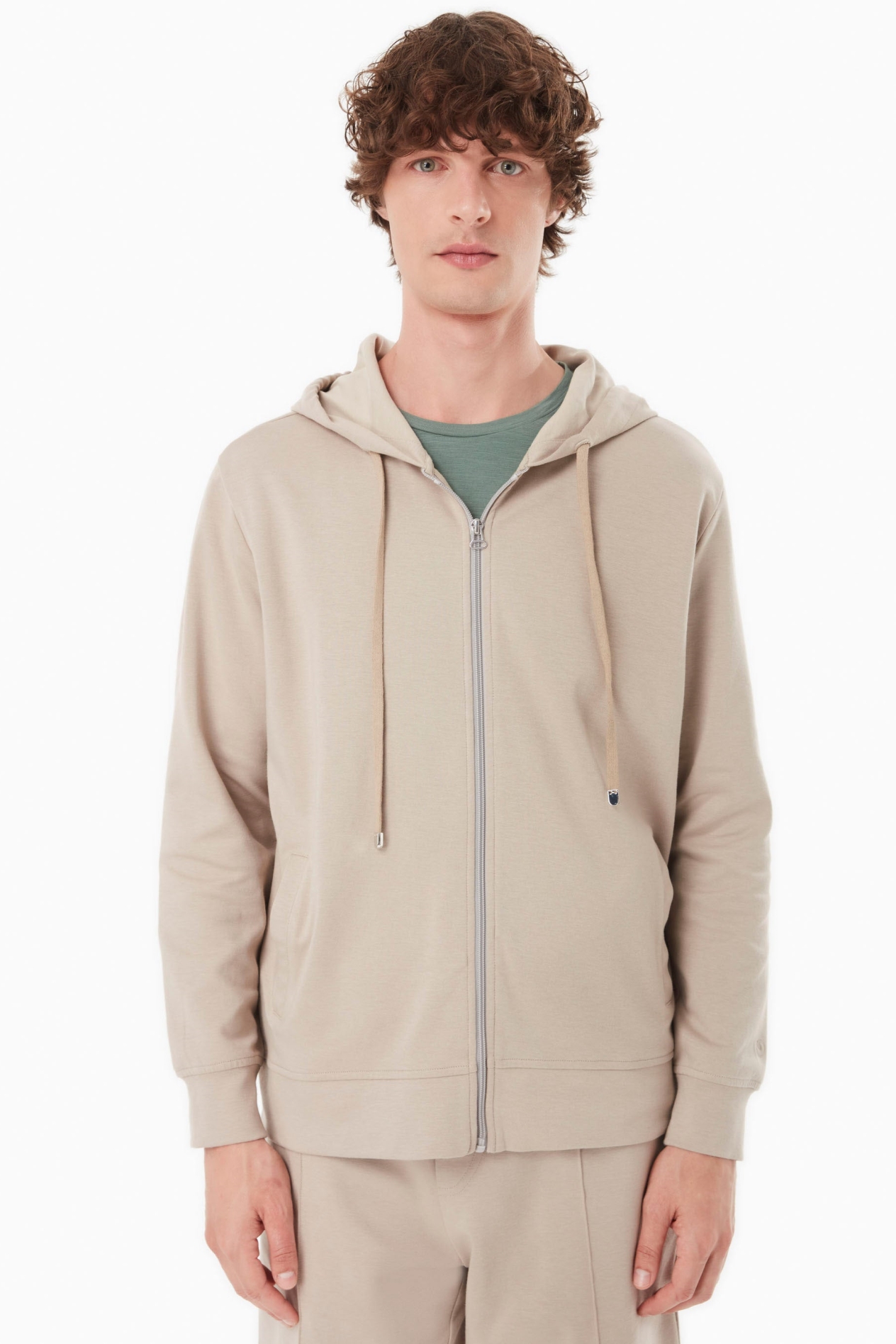 ORGANICATION Herren vegan Kapuzenjacke Sweat Sand