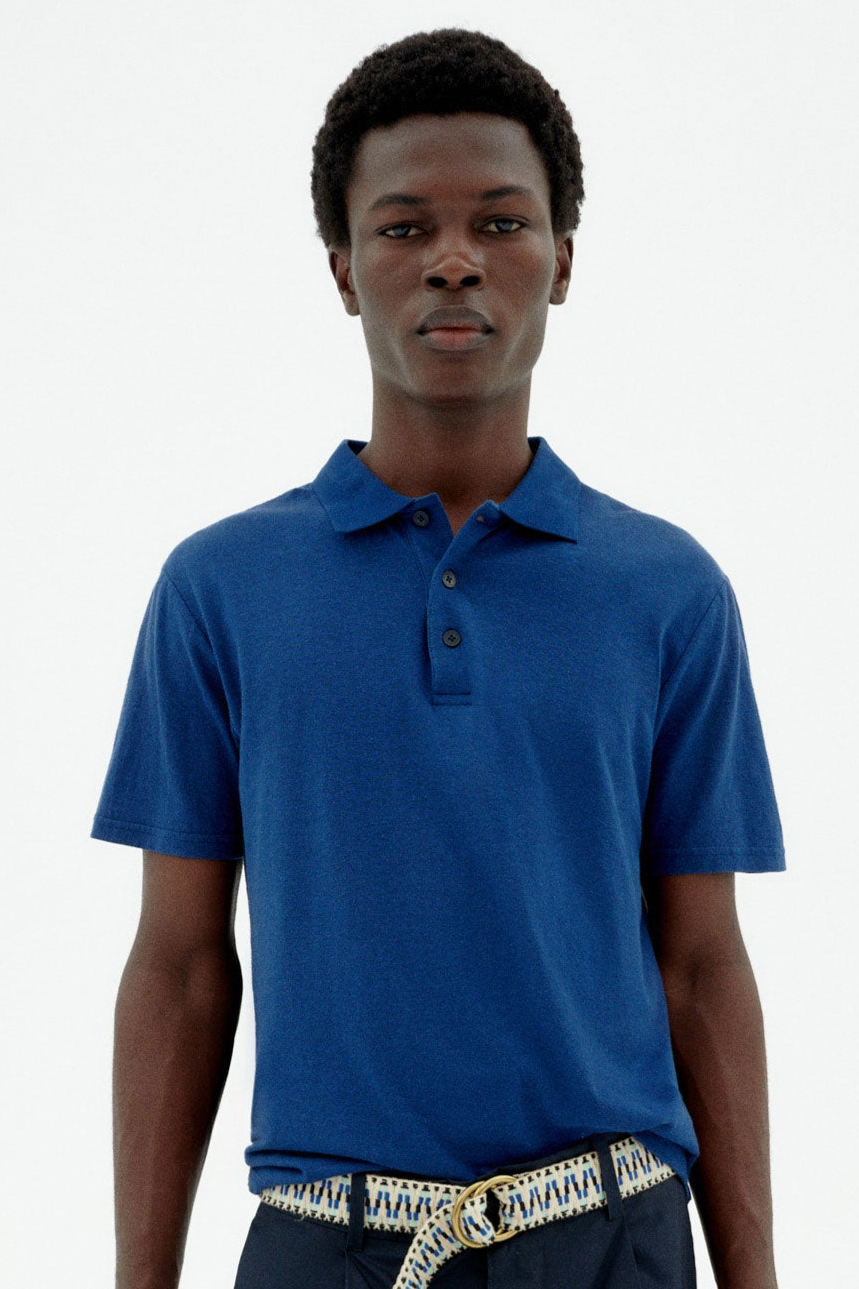 Thinking mu Herren vegan Polohemd Blau