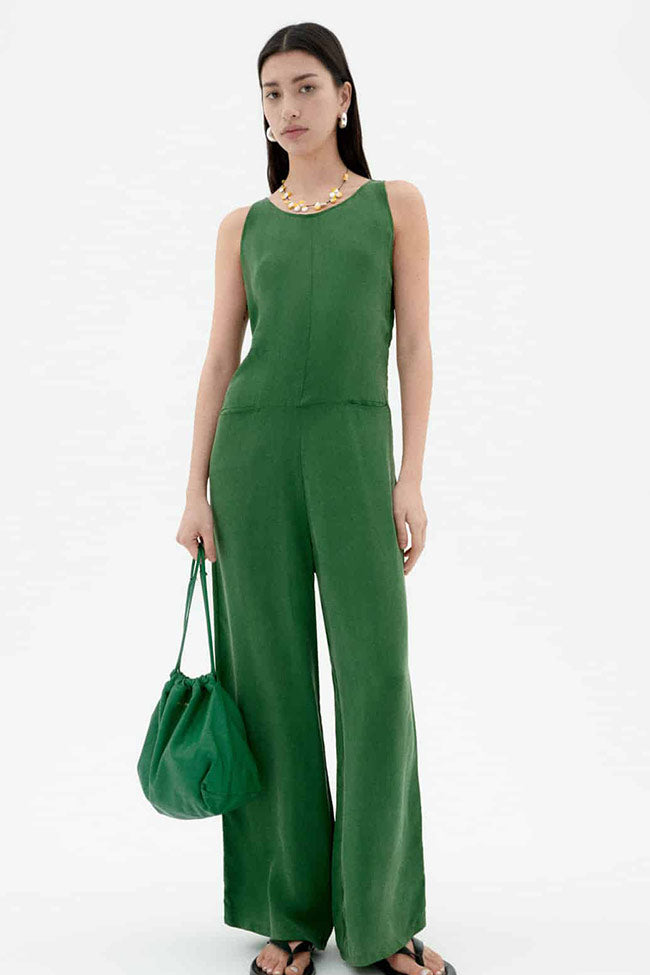 Thinking mu Damen vegan Jumpsuit Adriana Dill GrÃ¼n