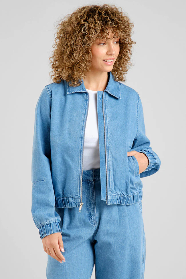Image of DEDICATED dames vegan Jas Sunna Denim Blauw
