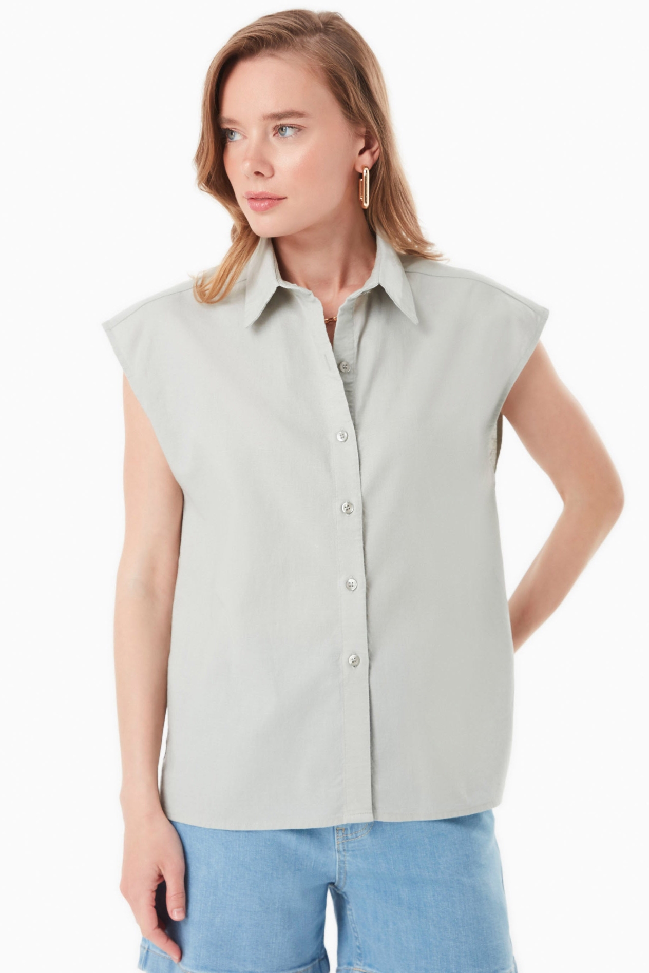 ORGANICATION Damen vegan Bluse Grünes Moos