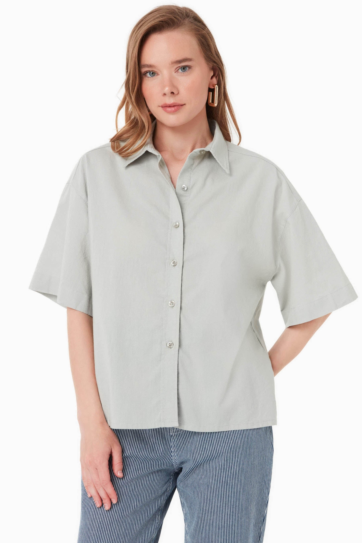 ORGANICATION Damen vegan Bluse Grünes Moos