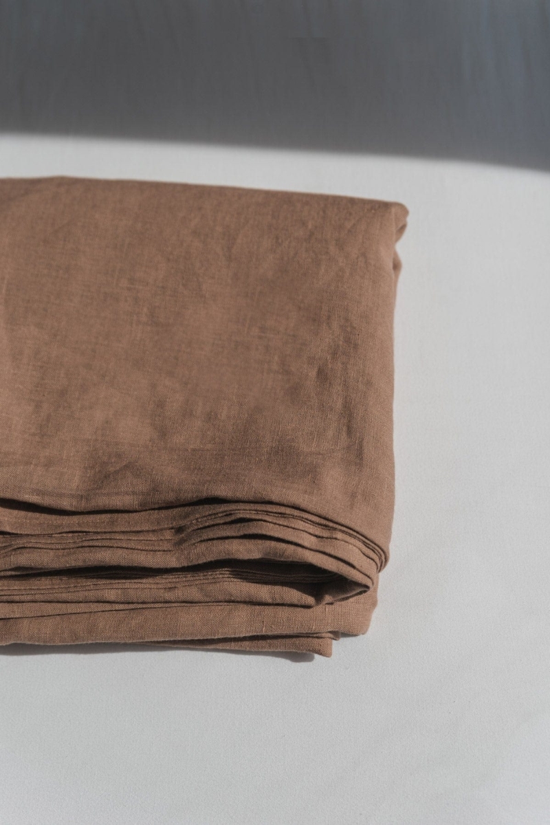 Image of AmourLinen unisex vegan Plat Laken Rosy Brown
