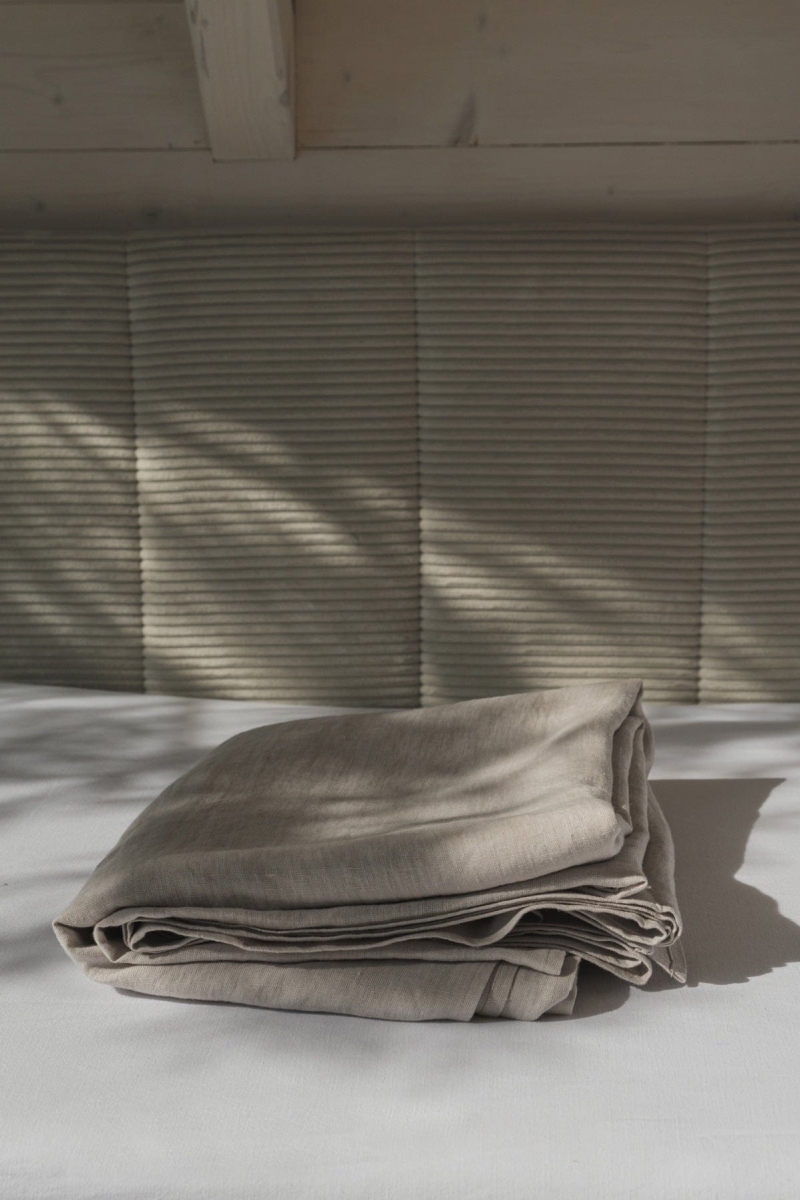 Image of AmourLinen unisex vegan Platte Laken Crème