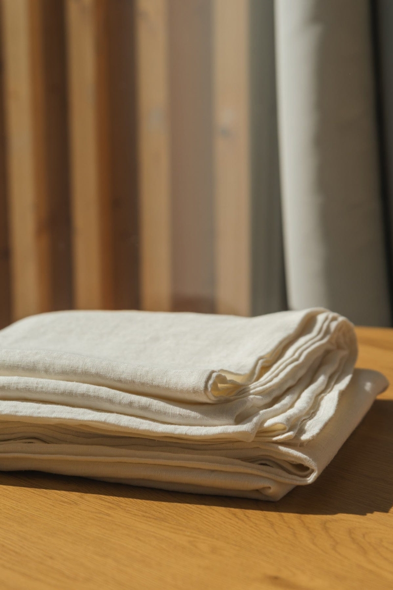 Image of AmourLinen unisex vegan Plat Laken Wit