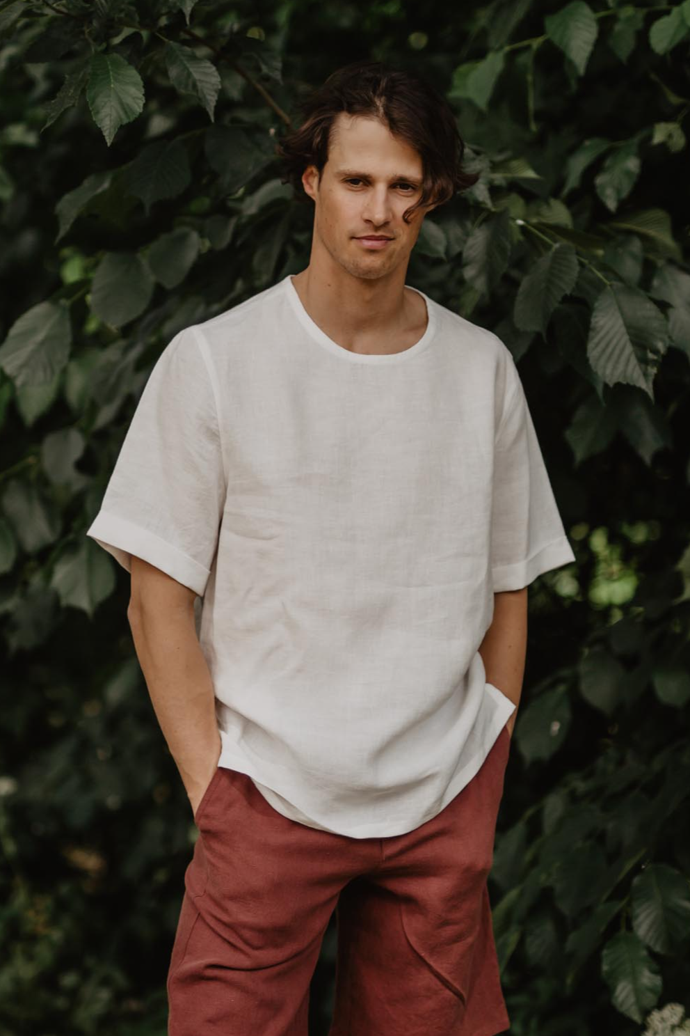 AmourLinen Herren vegan Top Atlas Weiß