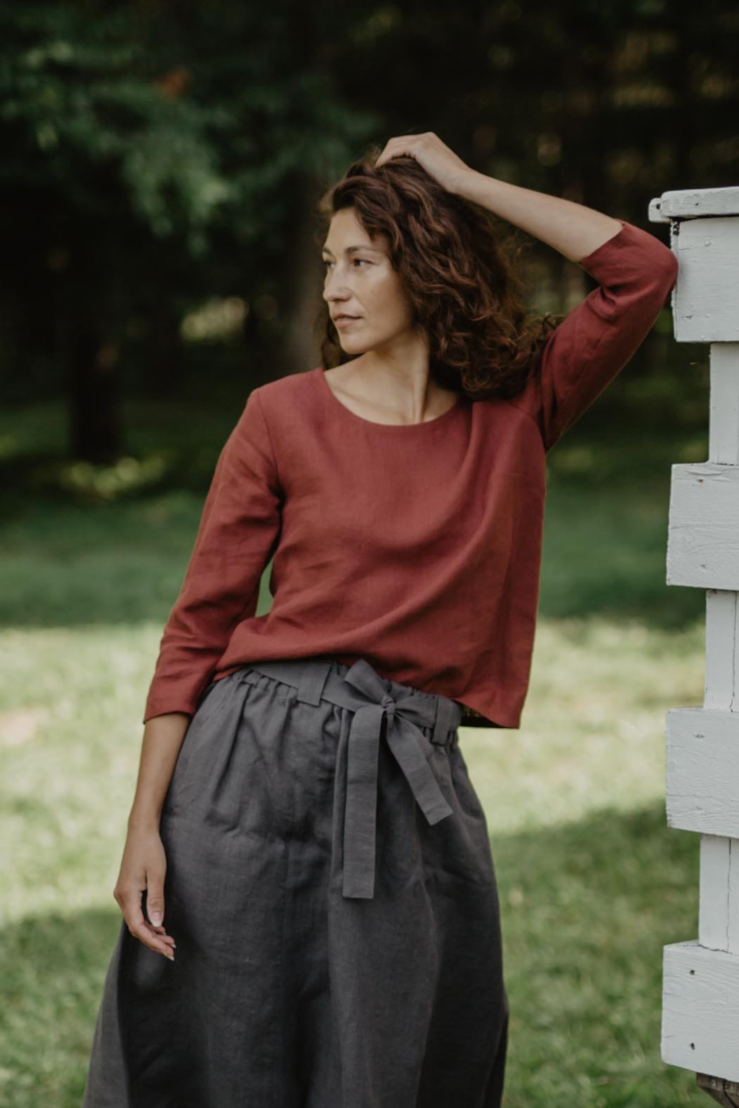 AmourLinen Damen vegan Top Riga Terrakotta