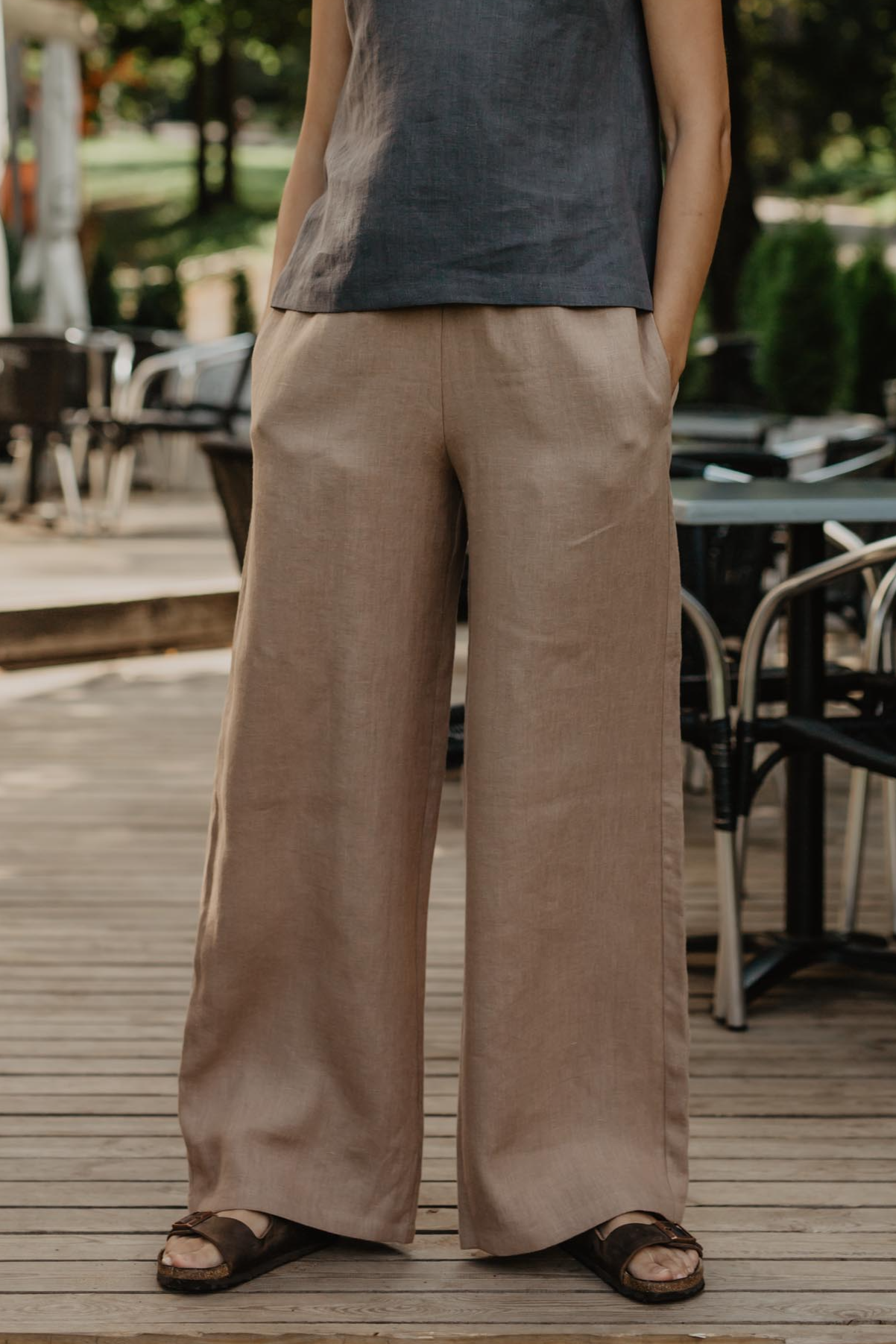 AmourLinen Damen vegan Hose Oulu Rosy Brown