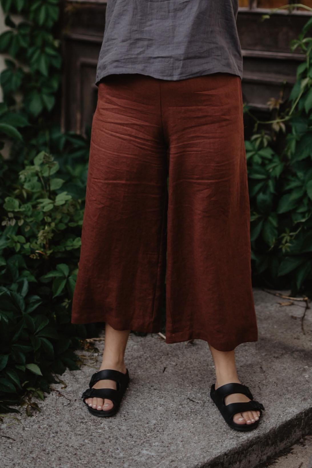 AmourLinen Damen vegan Hose Tokyo Terracotta