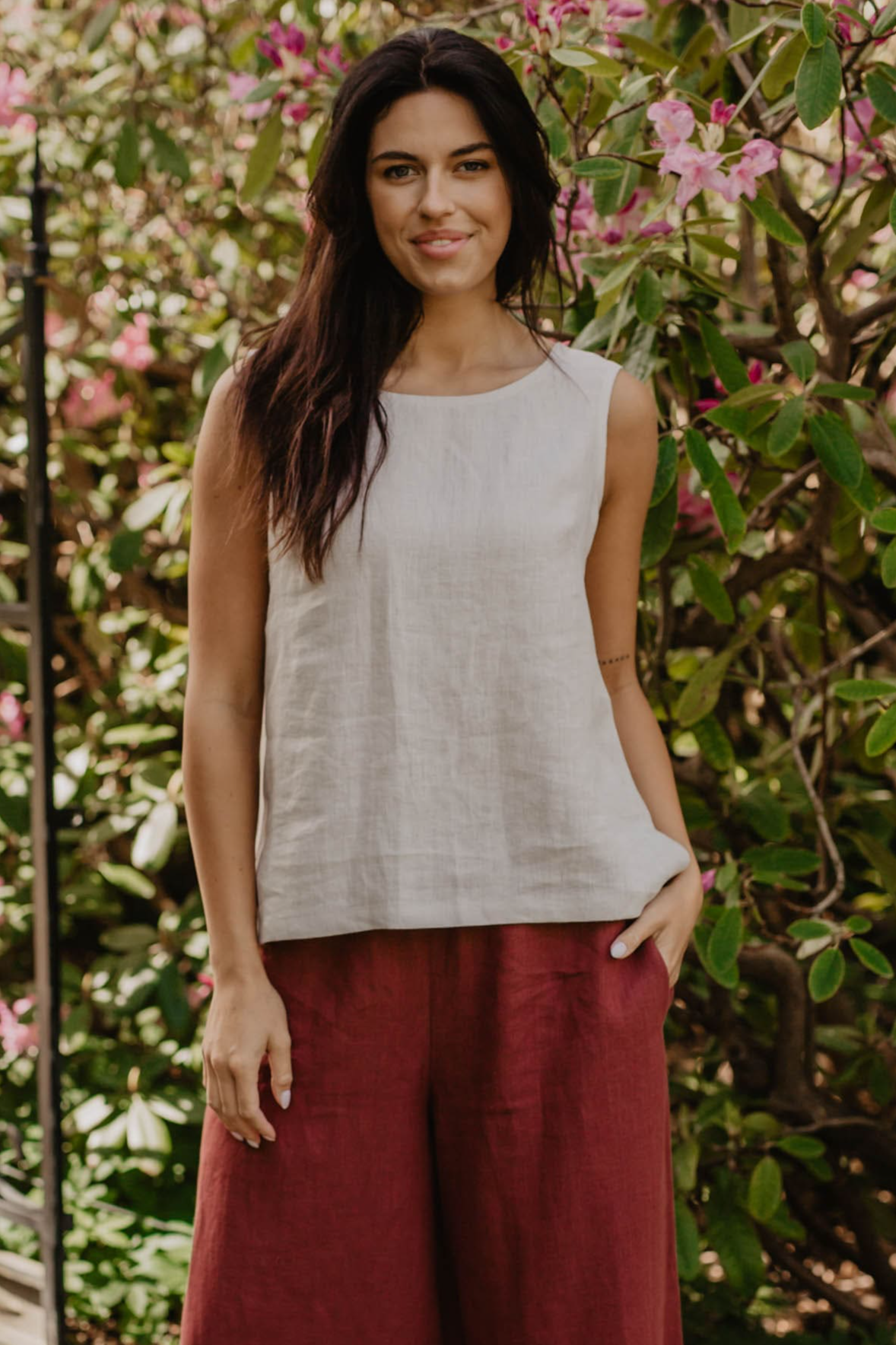 Image of AmourLinen dames vegan Top Klassieke Colette Crème