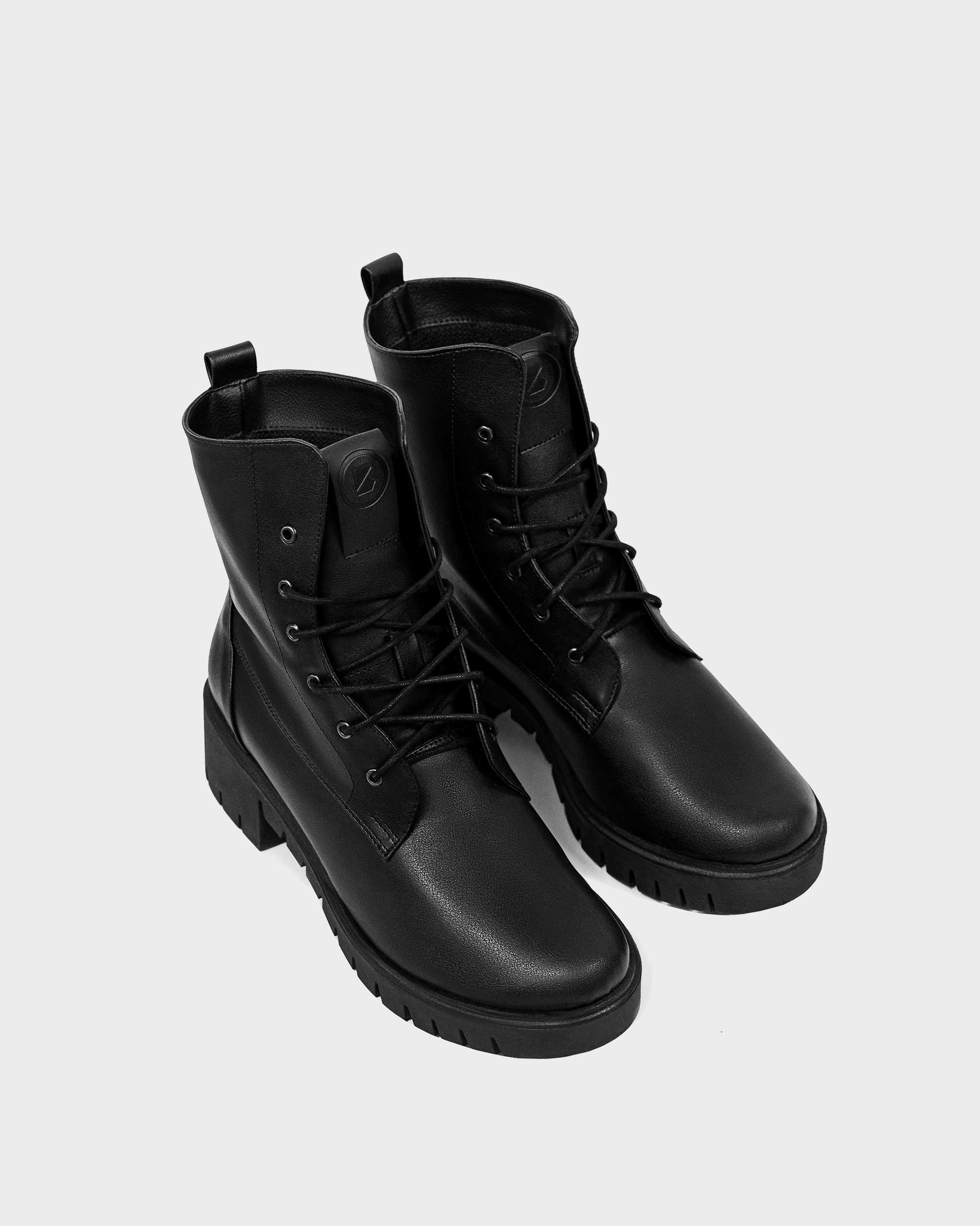 BOHEMA womens vegan Lace-Up Boots Classic Black
