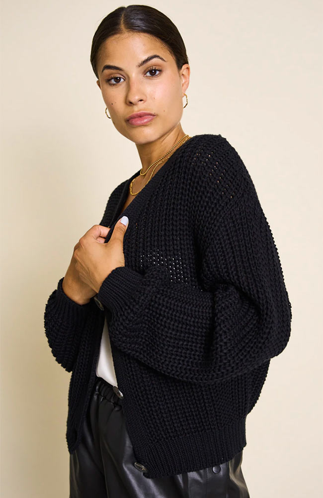 JAN 'N JUNE womens vegan Cardigan Lena Black
