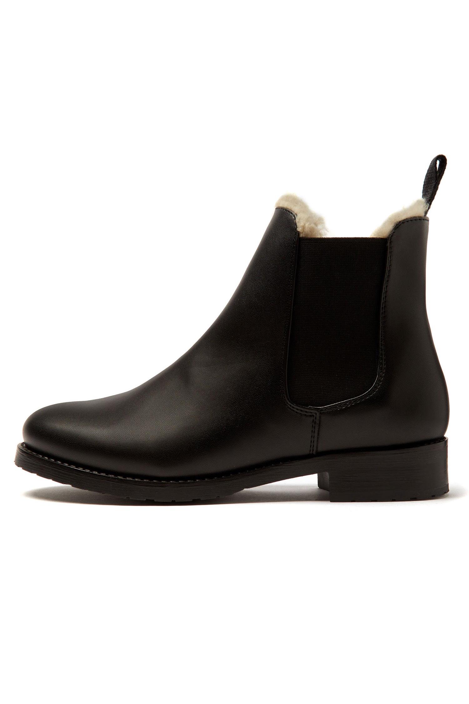 Image of Will's Vegan Store dames vegan Luxe GeÃ¯soleerde Nette Chelsea Boots Zwart