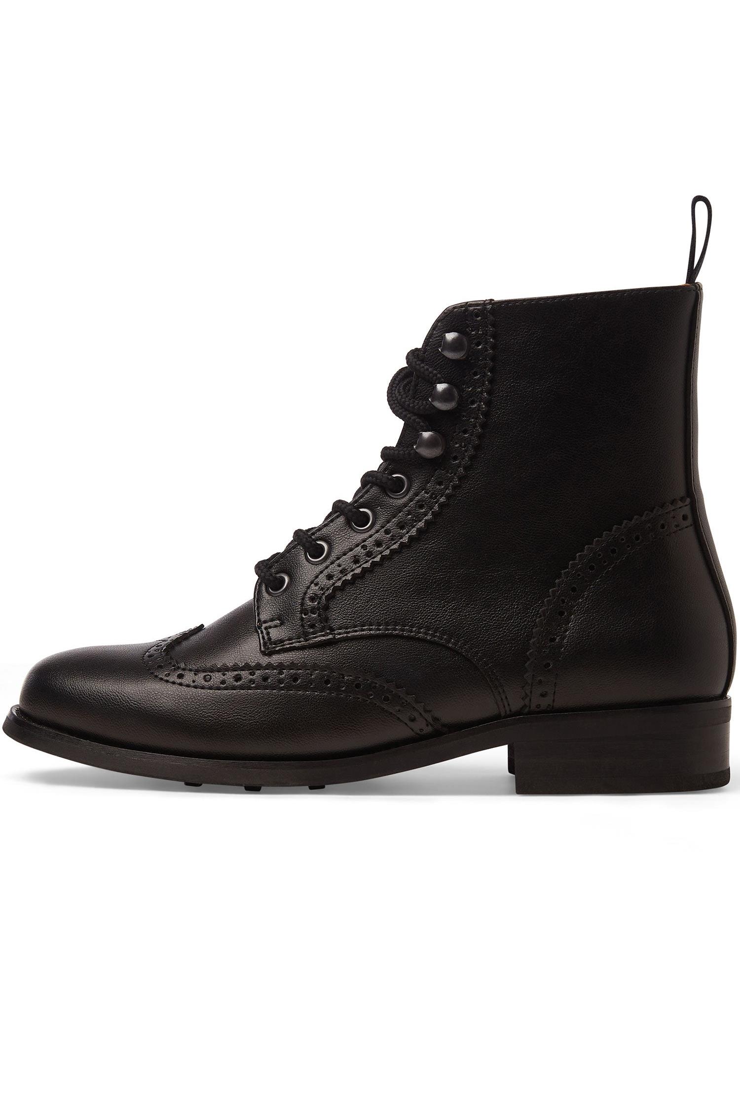 Image of Will's Vegan Store dames vegan Brogue Laarzen Zwart