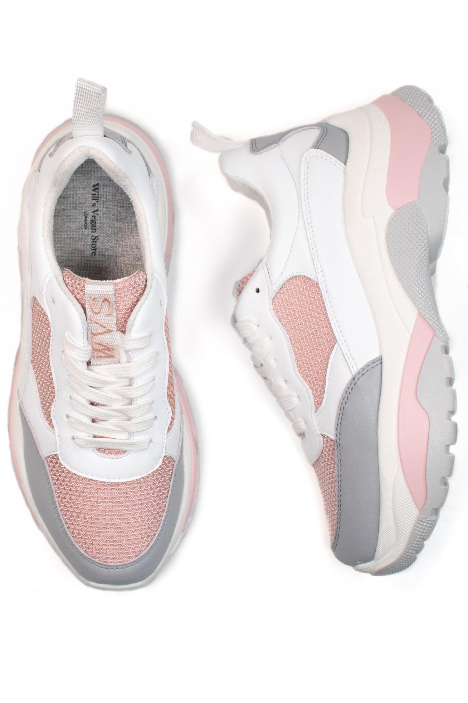 Will's Vegan Store Damen vegan Rio Sneakers Wei&Atilde;Ÿ & Rosa