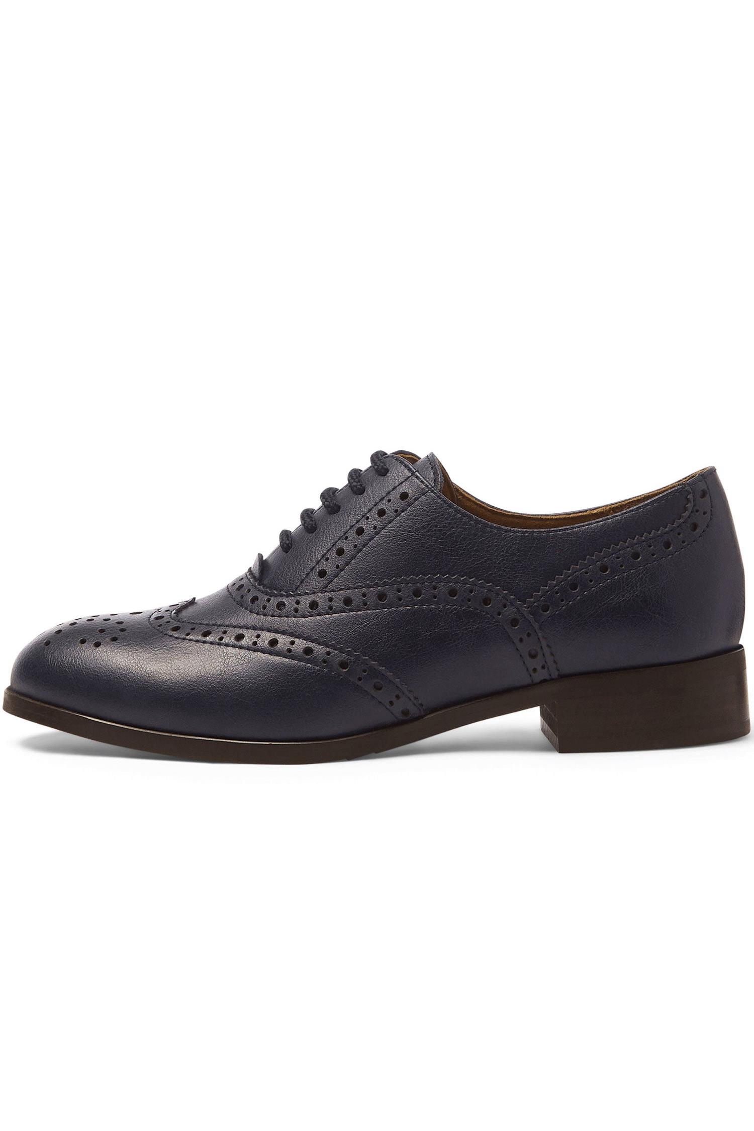 Image of Will's Vegan Store dames vegan Oxford Brogues Navy Blauw