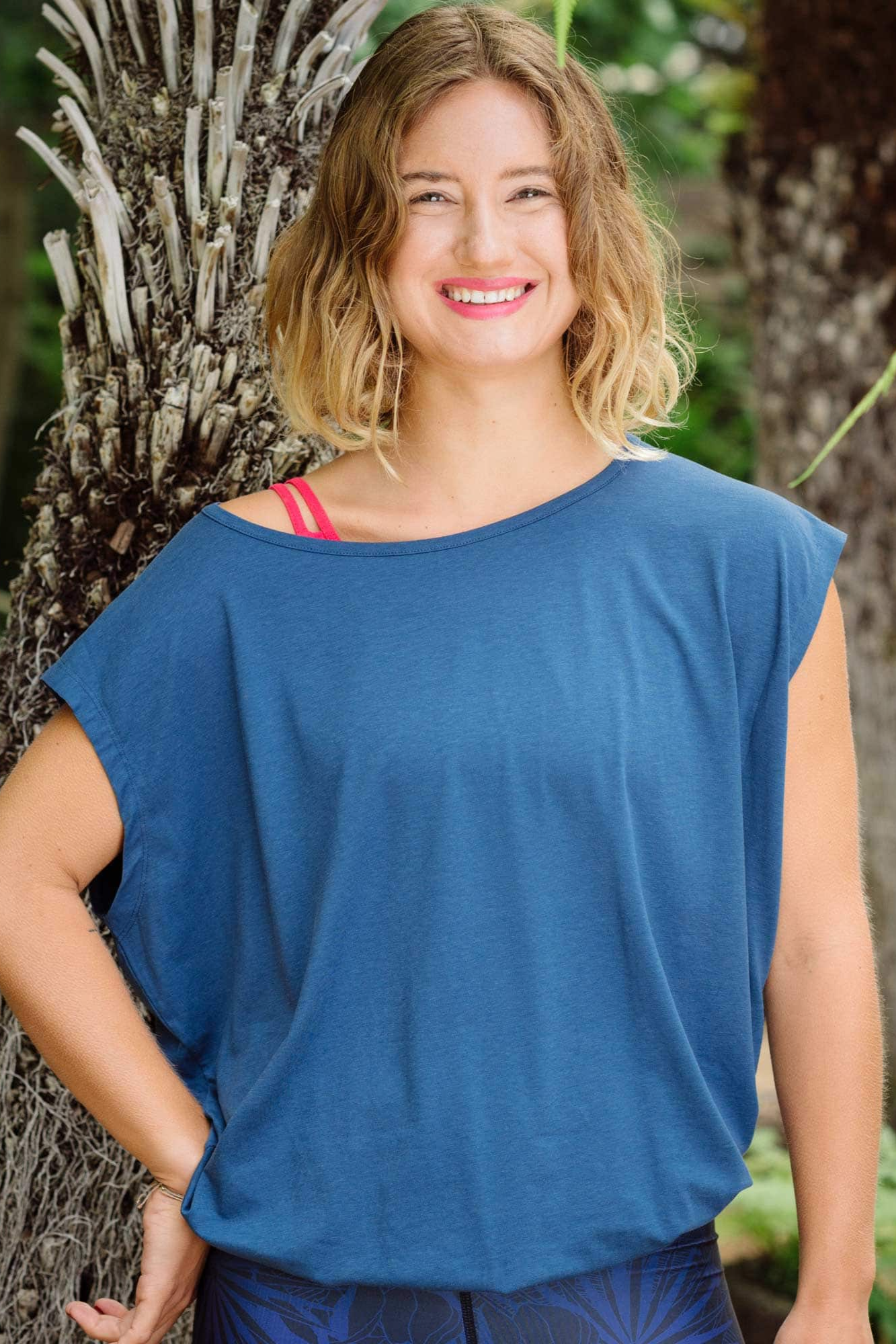 Nice to meet me Damen vegan Relax T-Shirt Blue Moon