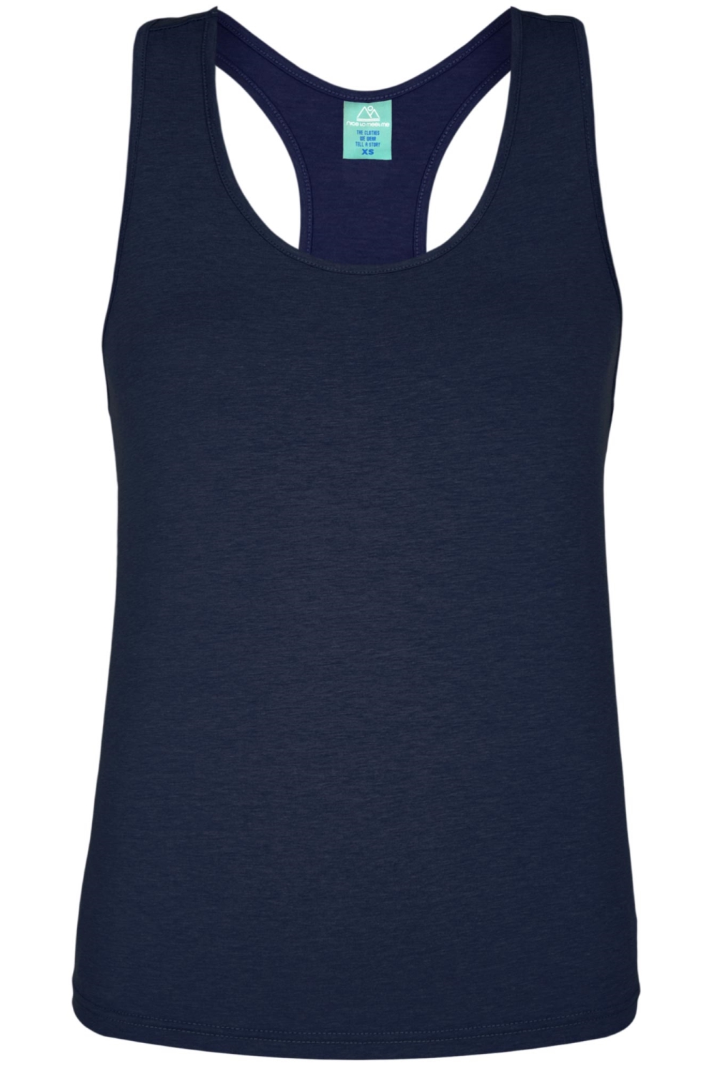 nice to meet me womens vegan Top Racerback Night Blue