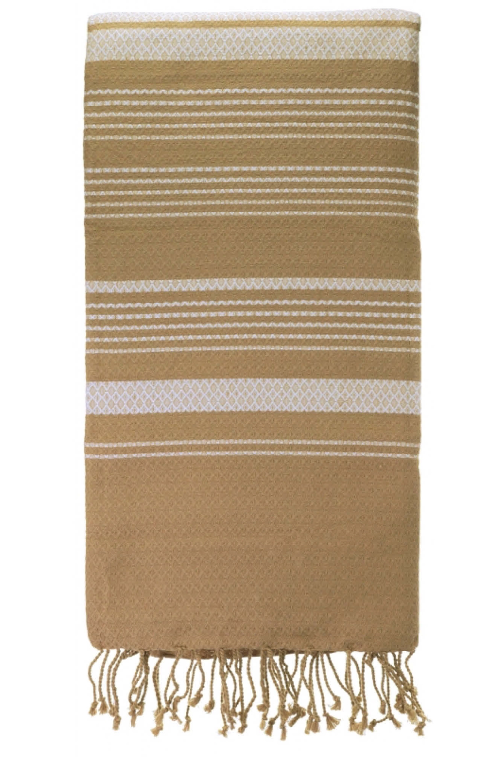 nice to meet me unisex vegan Hammam Towel Sand & White
