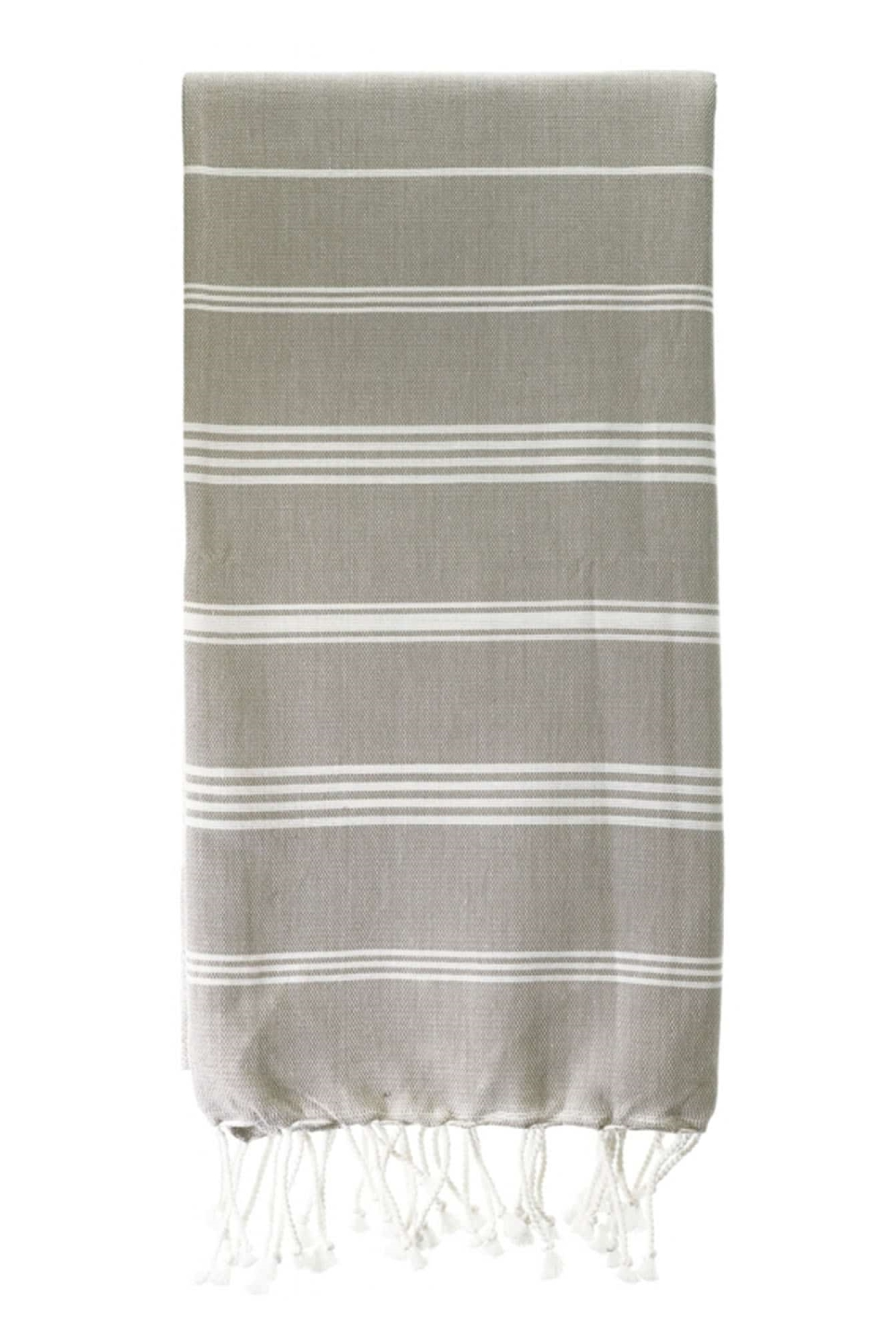 nice to meet me unisex vegan Fouta Hammam White And Taupe