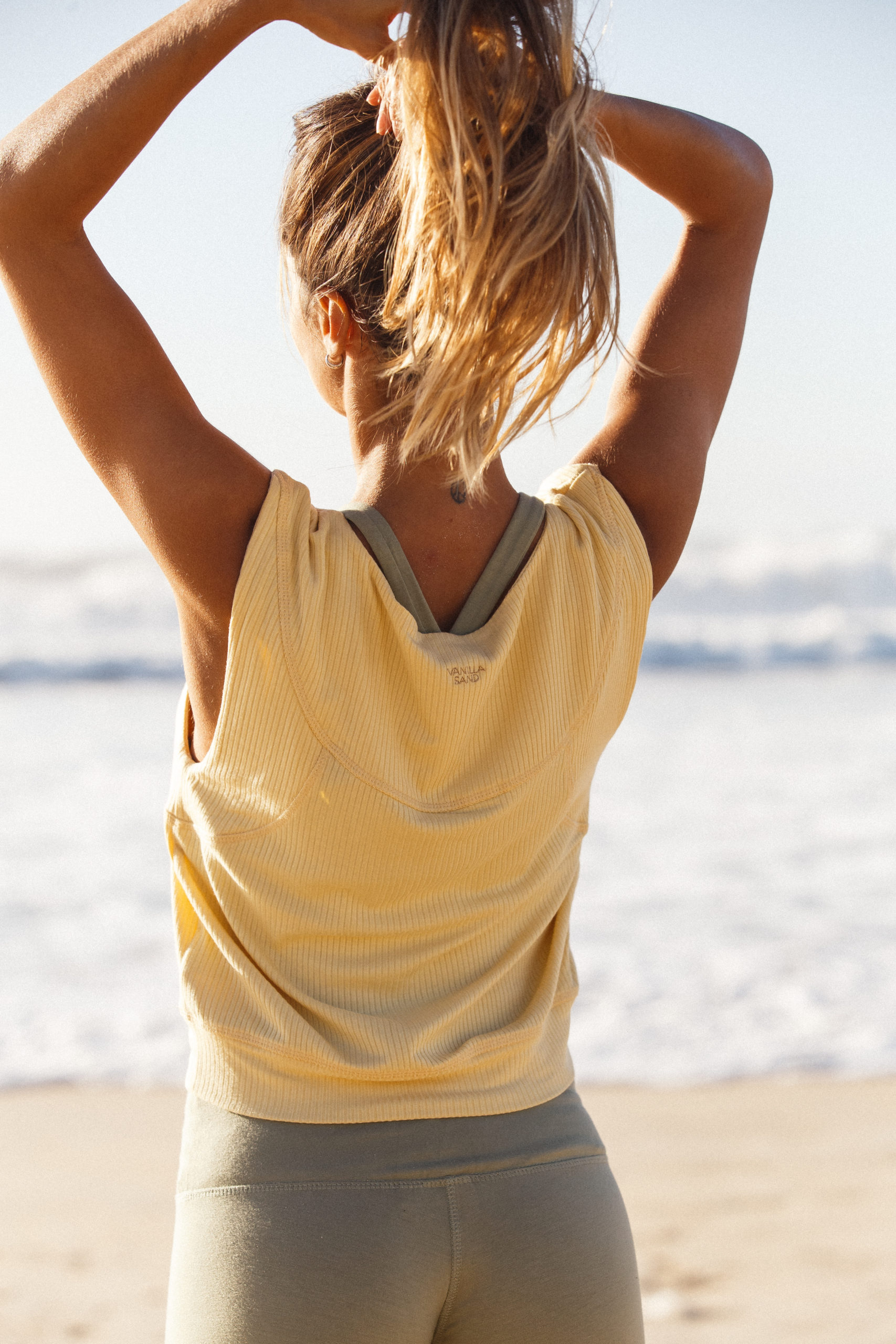 Vanilla Sand womens vegan Tank Top Sunshine Yellow