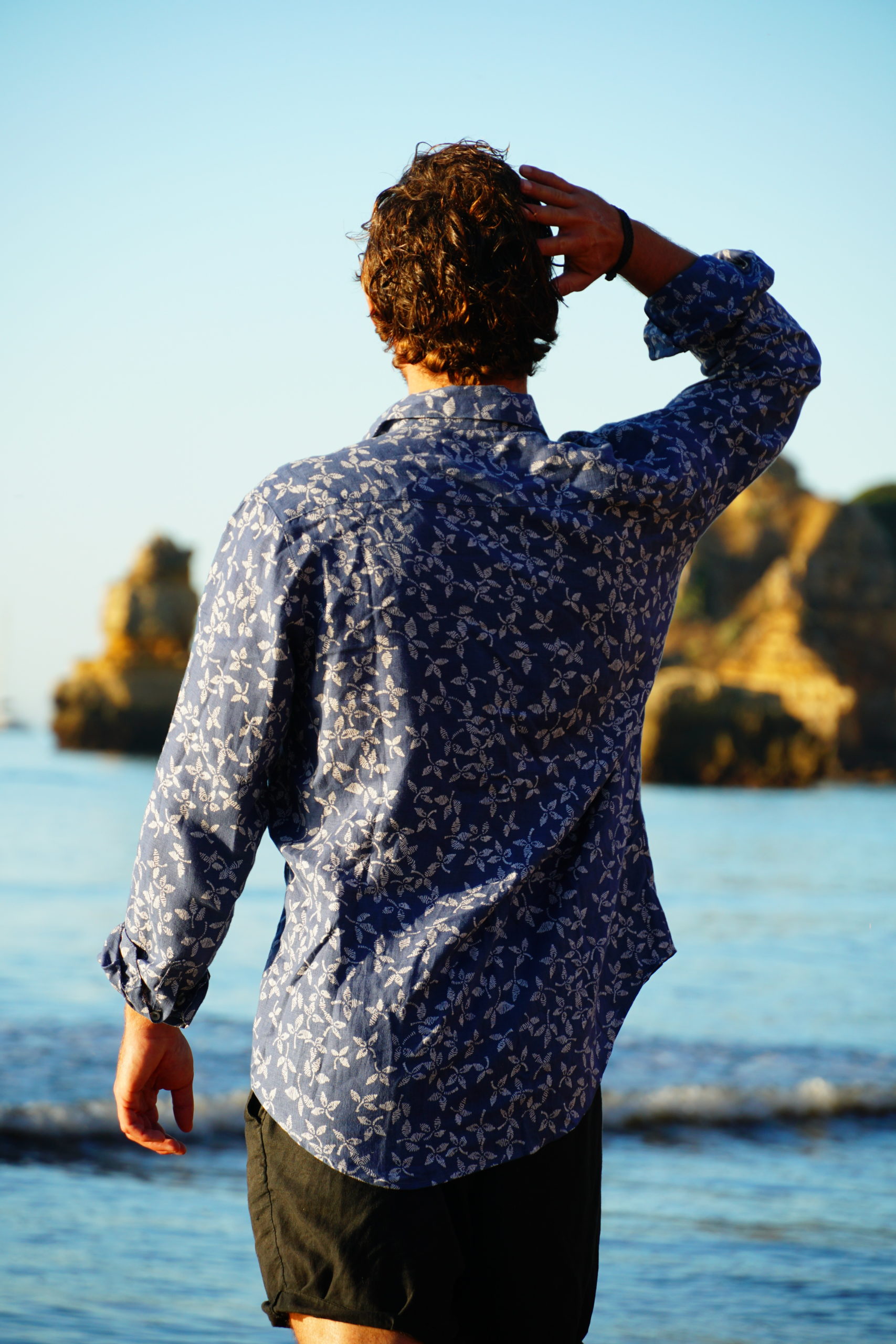 58261 - Herren vegan Hemd Leinen Blau 58261 - Herren vegan Hemd Leinen Blau