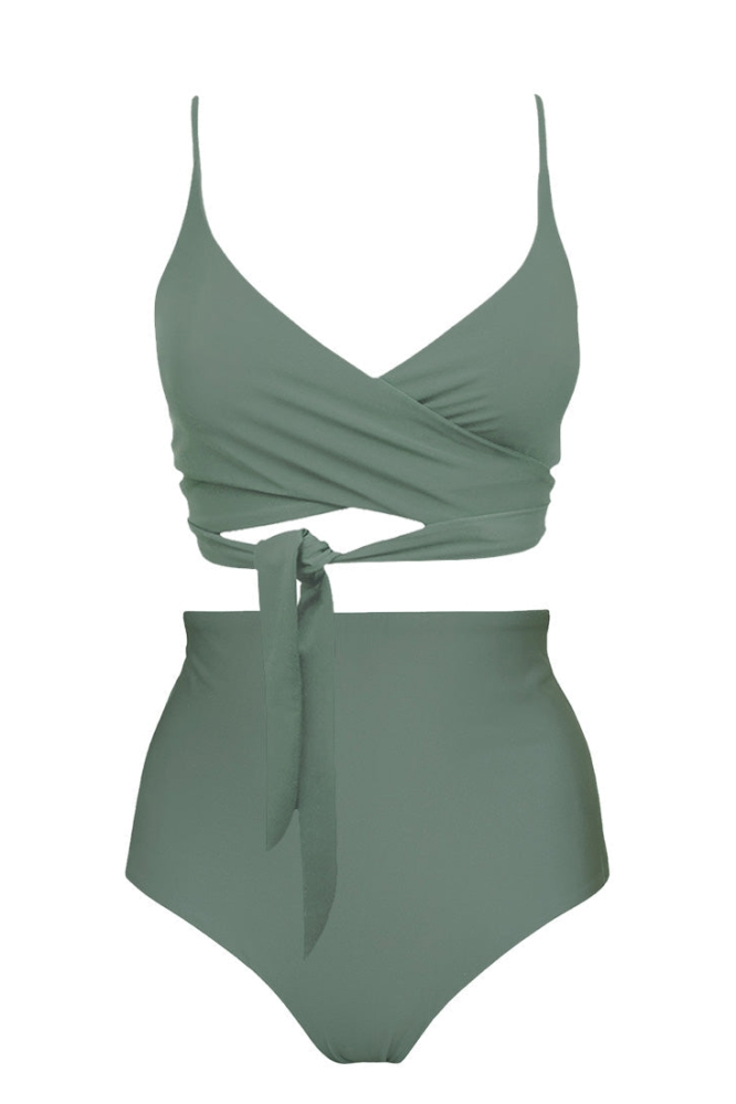 Image of Anekdot dames vegan Lin + Core High Bikiniset Salie