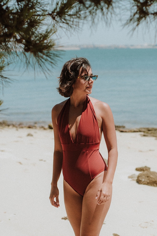 58766 - Damen vegan Lunar Badeanzug Merlot