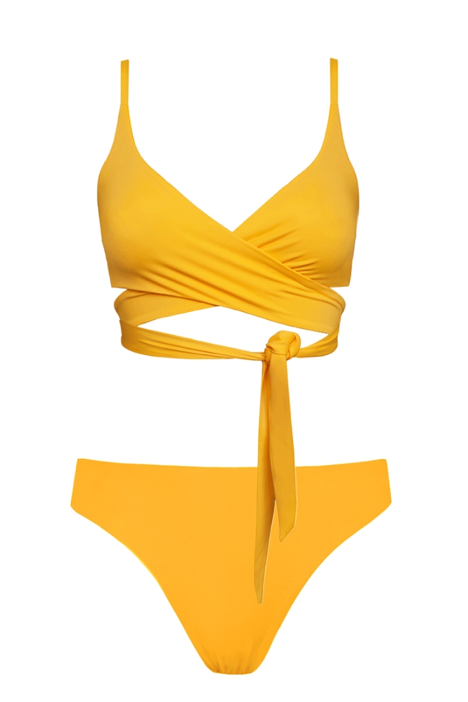 Image of Anekdot dames vegan Lin + Skyline Slim Bikini Set Geel