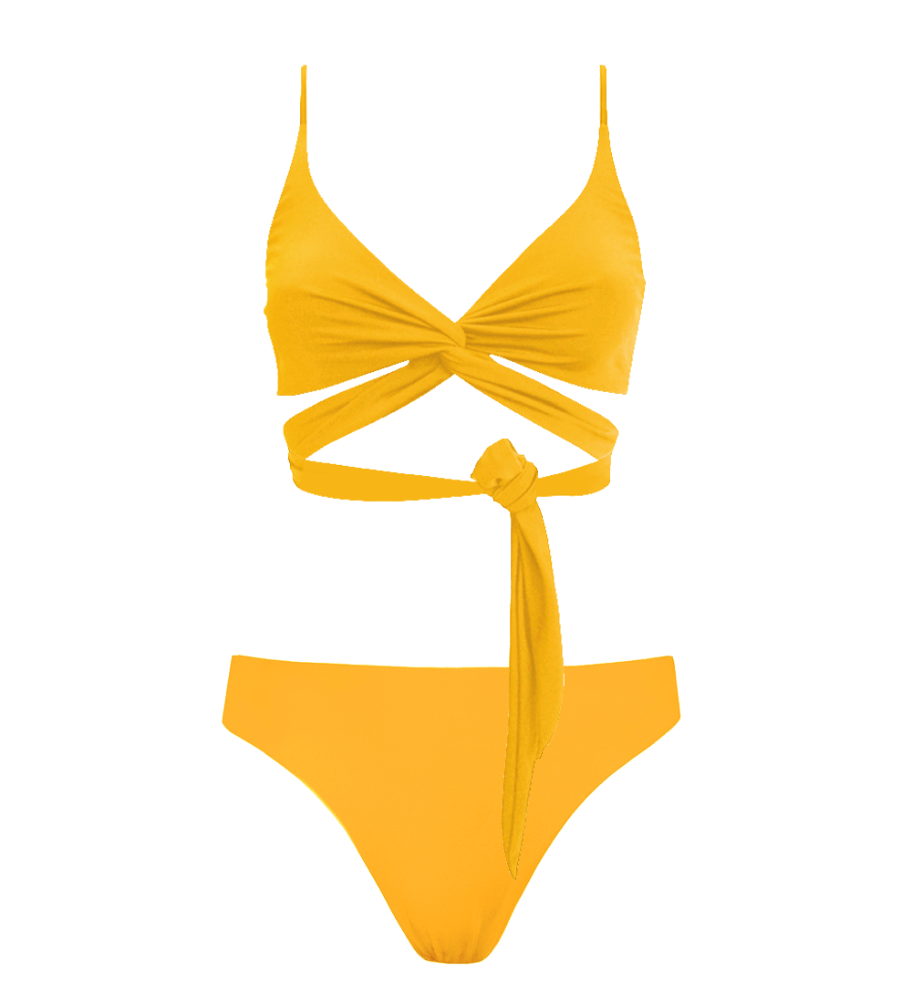 Anekdot womens vegan Lin + Skyline Slim Bikini Set Yellow