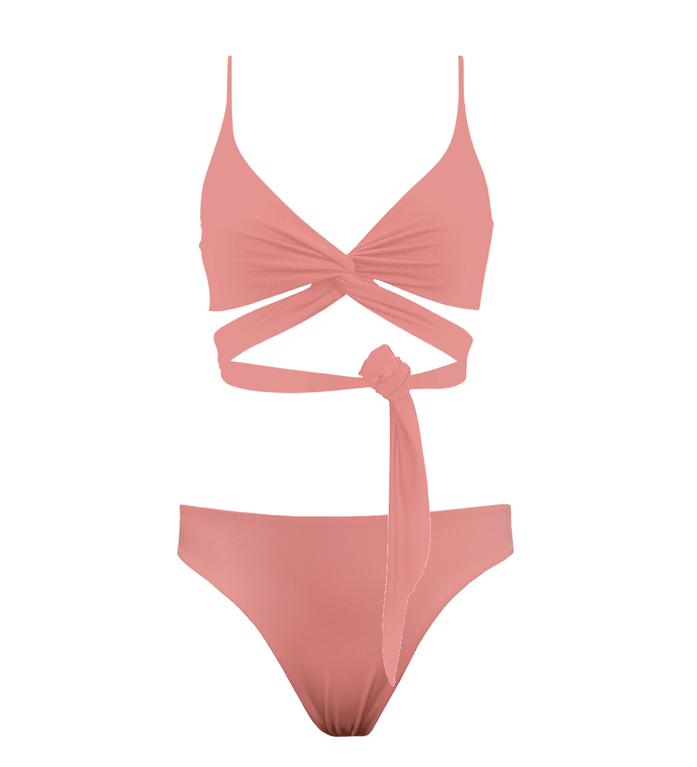 Anekdot womens vegan Lin + Skyline Slim Bikini Set Blush Pink