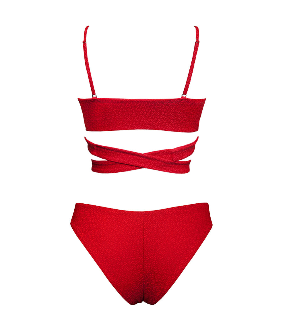 58889 - Damen vegan Lin + Skyline Slim Bikini Set Geranium Rot 58889 - Damen vegan Lin + Skyline Slim Bikini Set Geranium Rot